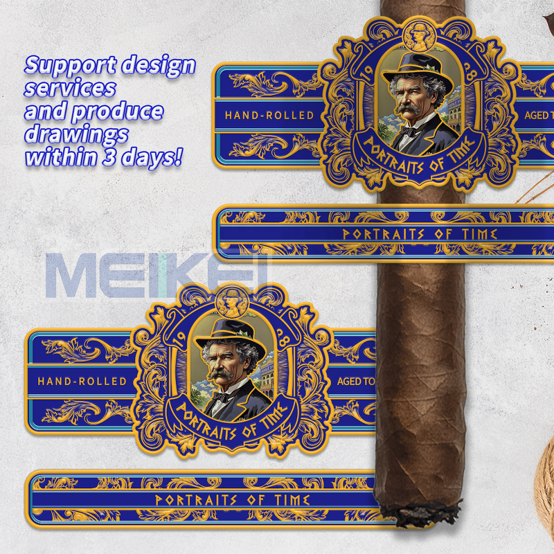 Green Cigar Bands - Hot Sale Custom Logo 3D Embossed Personalized Cigar Band Label