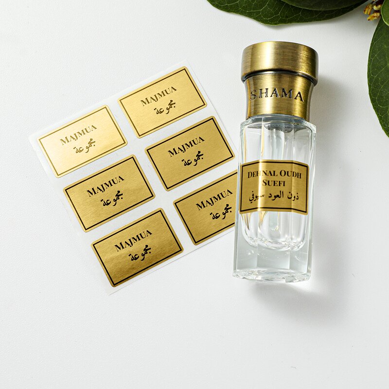 Perfume Sticker Logo - Adhesive Pp Gold Foil UV Printing Die Cut Vinyl Custom Logo