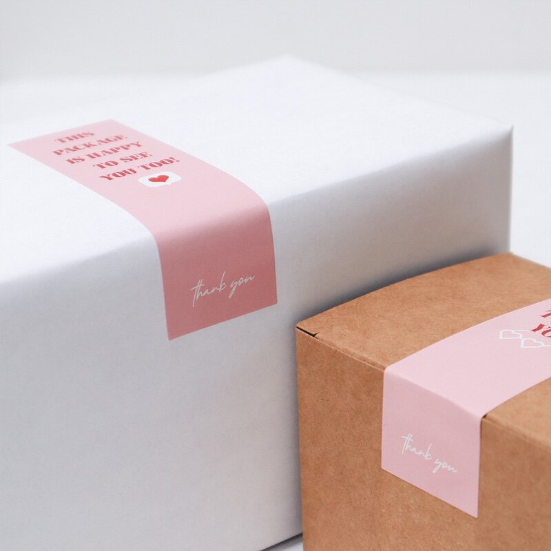 Box Sealing Sticker - Waterproof Custom Shipping Security Seal Thank You Gift