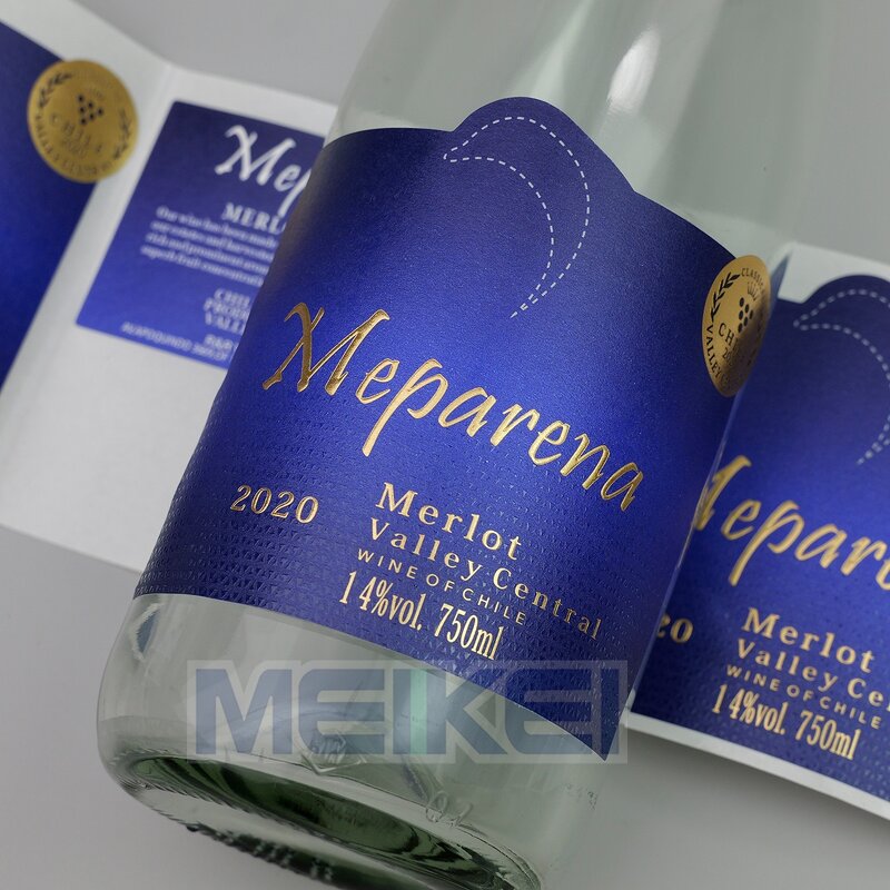 Wine Label Rolls - Gold Foil White Textured 3D Relief Moisture Proof Fridge Suitable