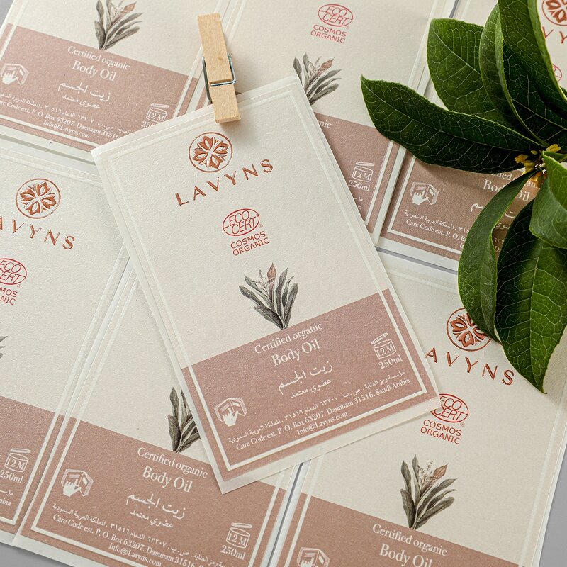 Perfume Bottle Label - Custom Printing Rose Gold Foil Emboss 30Ml Roll on Glass