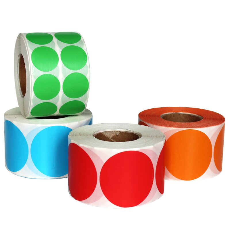 Pink Thermal Sticker - Custom 50Mm 60Mm Logo Barcode Colored Direct Round Label