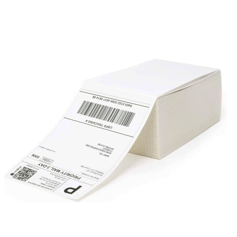 Compostable Labels - 100X150mm Direct Thermal 4X6 Fanfold All Printer Compatible