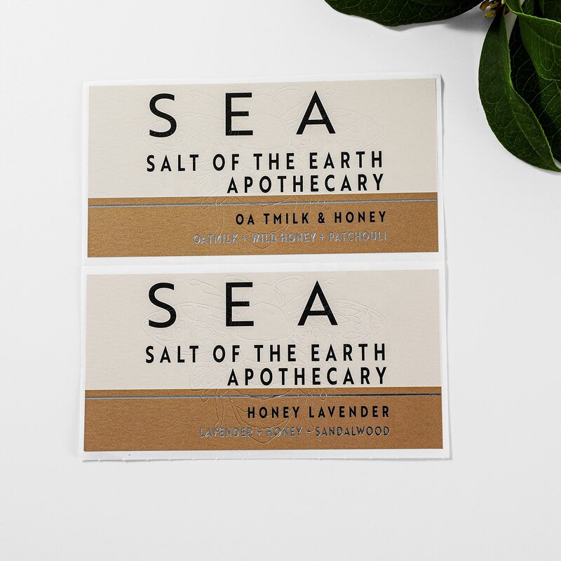 Wood Texture Candle Labels - Hot Sale Full Foil Stamping Embossed Logo Printing