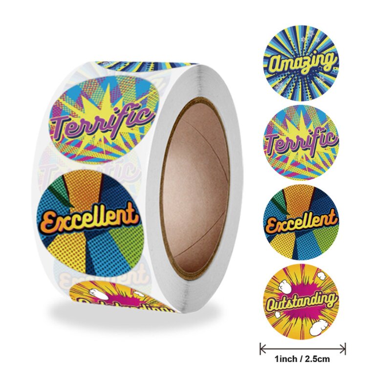 Kids Reward Stickers - 500PCS Assorted 8 Designs Motivational Toy Encouraging