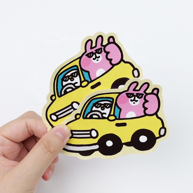 Car Cartoon Sticker - Lovely Waterproof Custom Vinyl Kiss Die Cut for Kids
