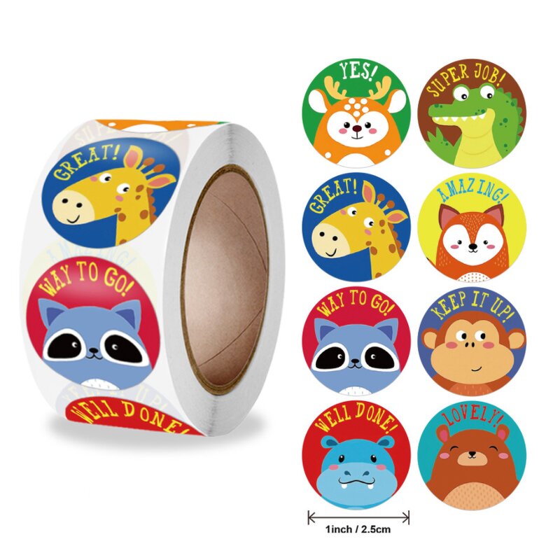 Kids Reward Stickers - 500PCS Assorted 8 Designs Motivational Toy Encouraging