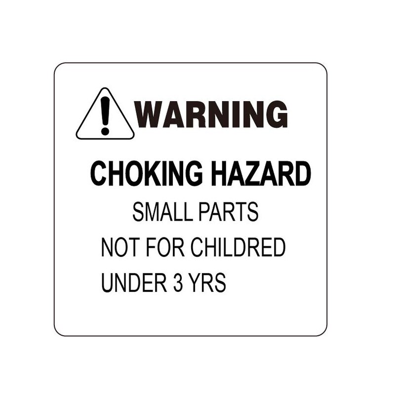 Choking Hazard Label - Self Adhesive Baby Caution Small Toy Safety Warning Sticker
