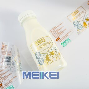 Milk Bottle Labels - Custom Flexo Luxury Ultra Clear BOPP Gold Cold Foiling Print