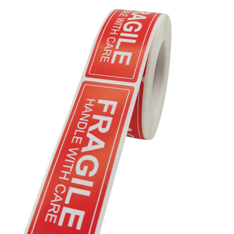 Fragile Glass Sticker - Custom Guangzhou Cute Rectangle Red Pink Shipping Warning