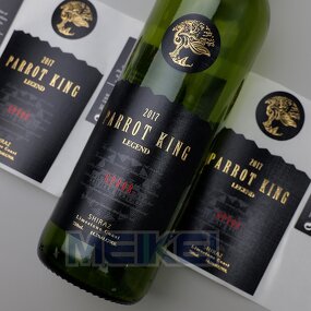 Gold Foil Wine Labels - High-end 3D Relief Textured Black Embossed Custom Logo Moisture Proof