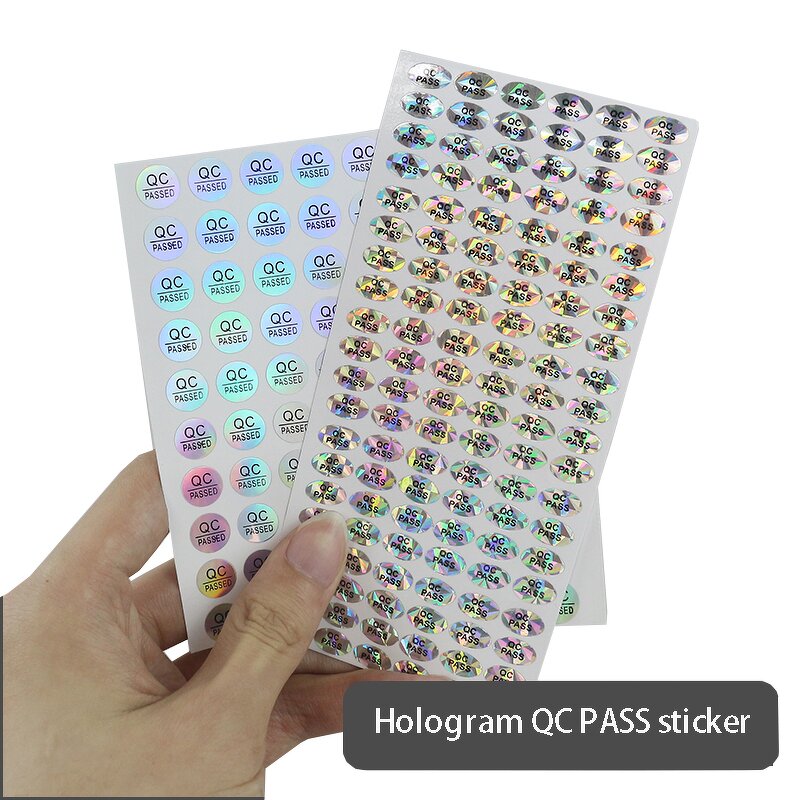 Holographic Sticker Sheet - Custom Round Vinyl Adhesive QC Pass Hologram Label
