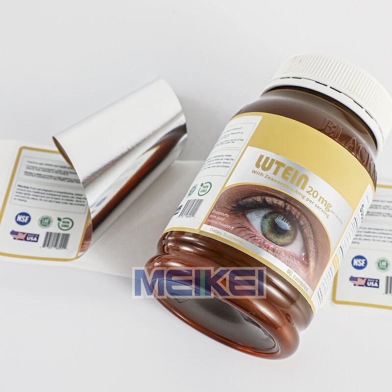 Matt Silver Label - Custom Printing Waterproof Chrome Bopp Sticker Roll for Bottle