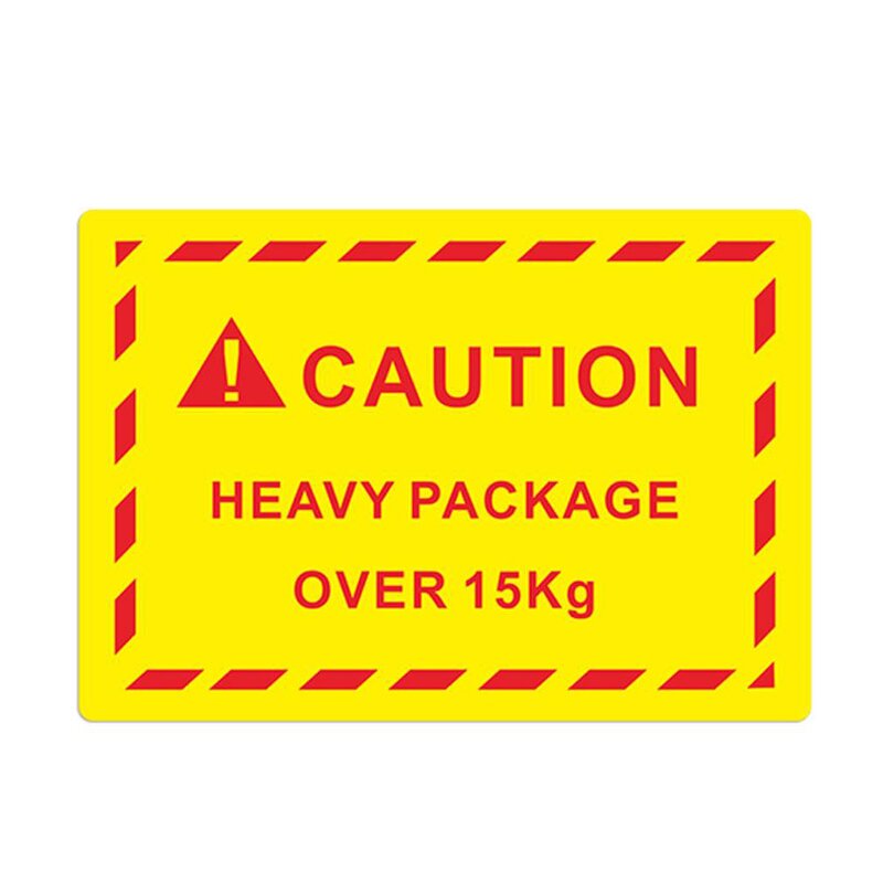 Heavy Handling Labels - 3''X2'' Roll Yellow Caution Safety Warning Package Sticker