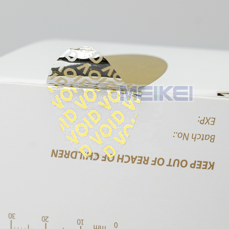 Tamper-evident Labels - Waterproof Half-transfer Gold Foil Pharmaceuticals Warranty