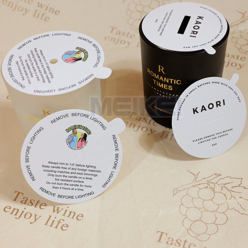 Gold Foil Warning Labels - Dust Covers Oil/Water Proof Paper Candle Warning Sticker