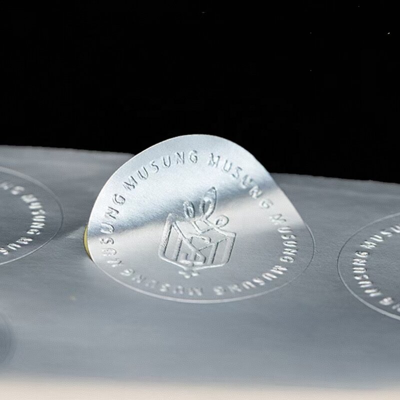 Box Sealing Sticker - Custom Embossed Logo Gold Aluminium Foil Adhesive Bottle Seal