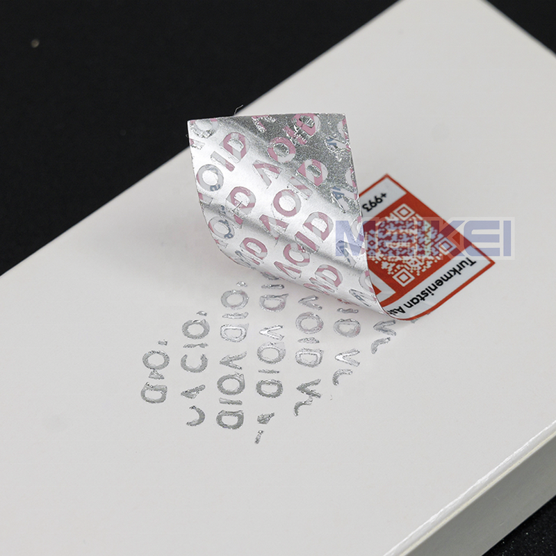 QR Code Security Sticker - Custom Silver Gold Anti-Fake Full Transfer Void Seal