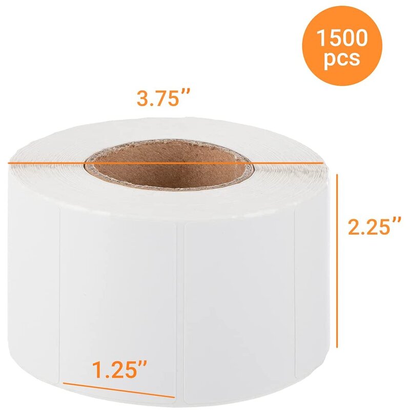 Thermal Label Roll - Waterproof 2.25 X 1.25 Inch Barcode UPC Shipping Sticker