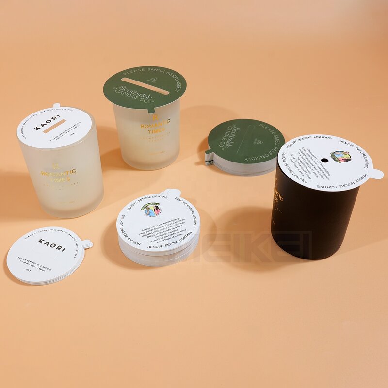 Gold Foil Paper Card - 300gsm Round White Candle Oil Proof Custom Design Printing