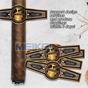 Cigar Bands Printing - Hot Sale 3D Embossed 128G 160G Non-Glue Gold Foil Paper