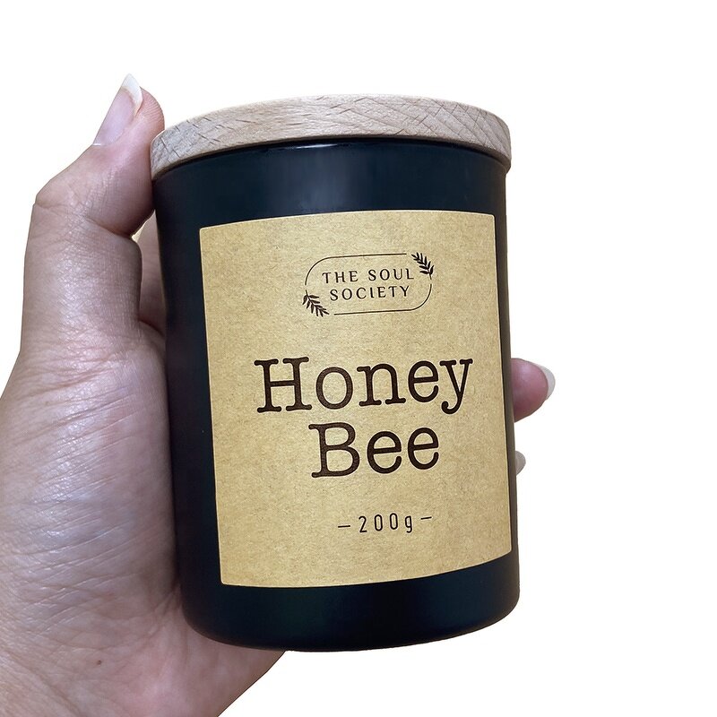 Wood Texture Candle Labels - Hot Sale Full Foil Stamping Embossed Logo Printing