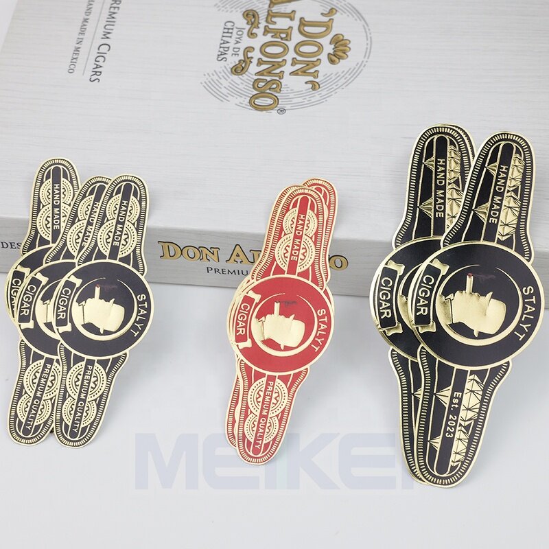 Cigar Band Ring - Personal Brand Gold Foil 3D Embossed 160g Glossy White Paper