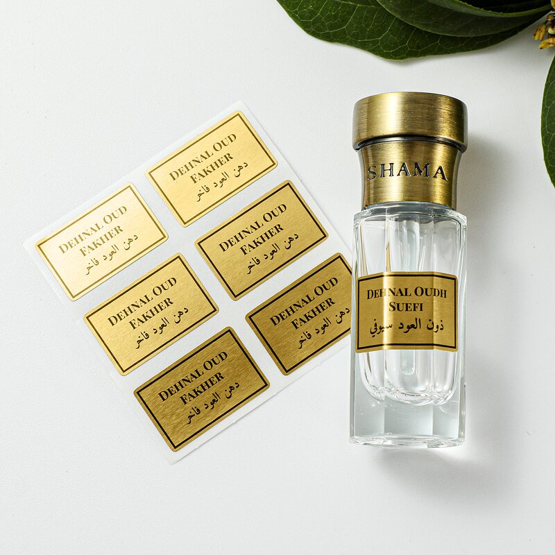 Perfume Sticker Logo - Adhesive Pp Gold Foil UV Printing Die Cut Vinyl Custom Logo