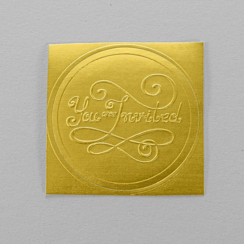 Box Sealing Sticker - Custom Embossed Logo Gold Aluminium Foil Adhesive Bottle Seal