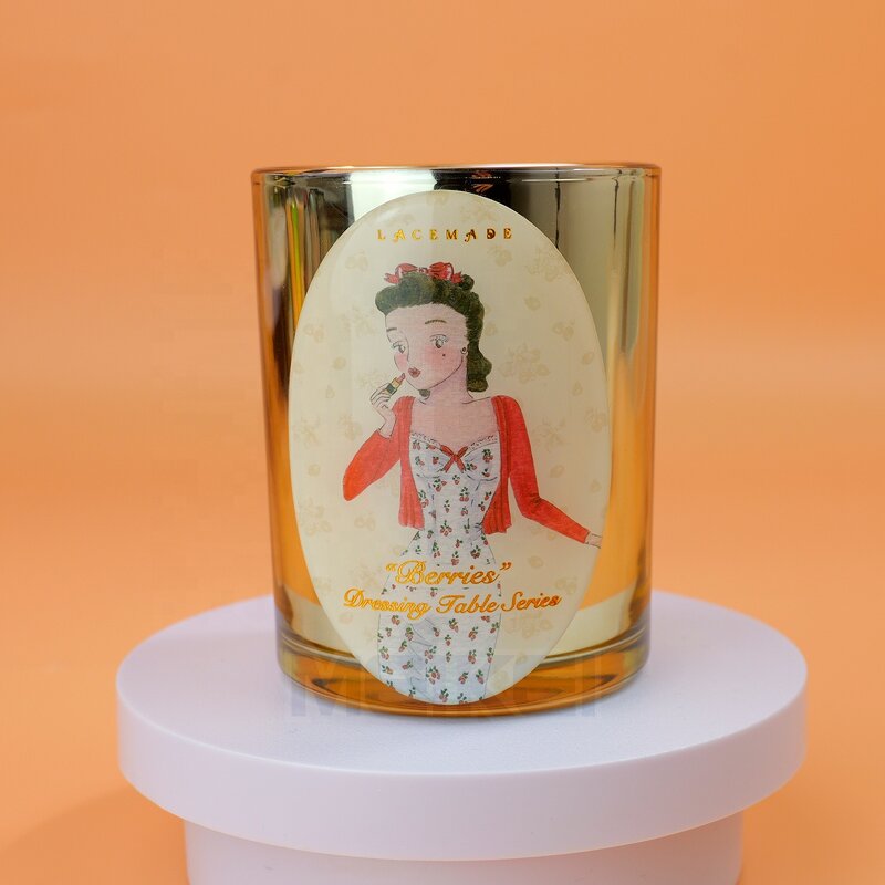 Epoxy Candle Labels - New Arrival 3D Gold Foil Oil Resistance for Candle Jar Stickers