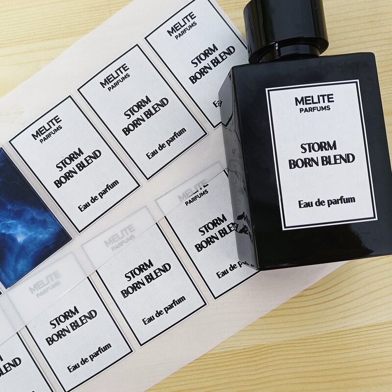 10Ml Perfume Sticker - Custom Logo Gold Foil Stamp Textured Art Paper Vinyl Label