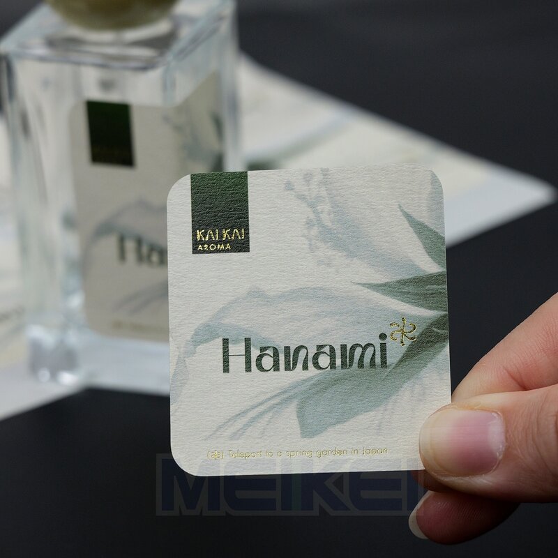 Perfume Bottle Labels - Luxury Textured Paper Waterproof Household Essence Custom Logo