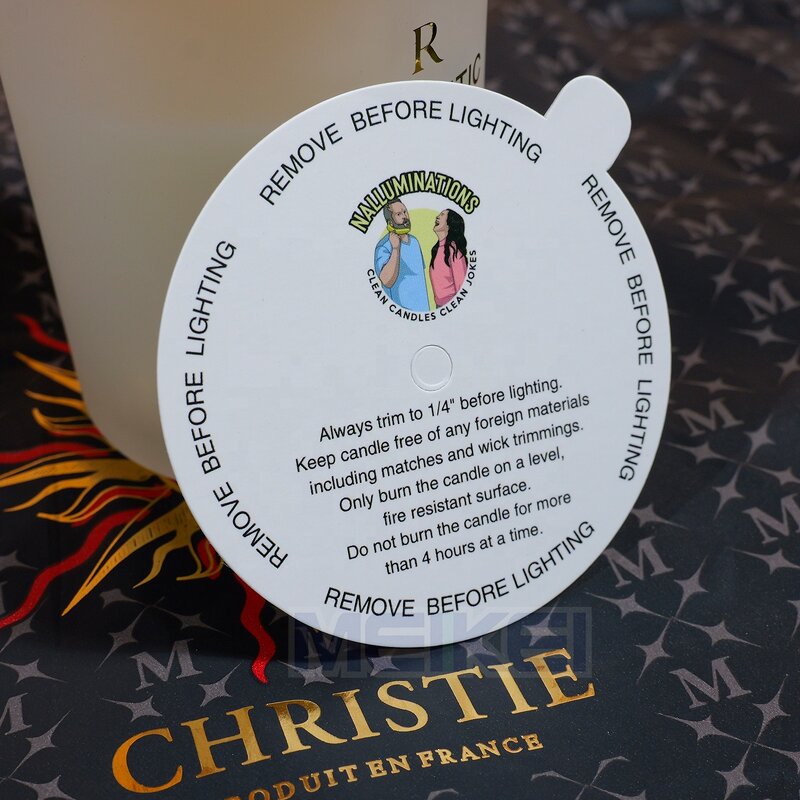 Candle Warning Labels - Luxury Gold Dust Covers Oil/Water Proof Matte Foil for Candles