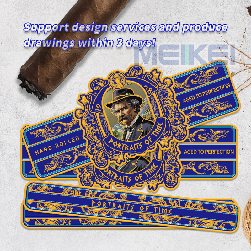 Cigar Bands Printing - Hot Sale 3D Embossed 128G 160G Non-Glue Gold Foil Paper