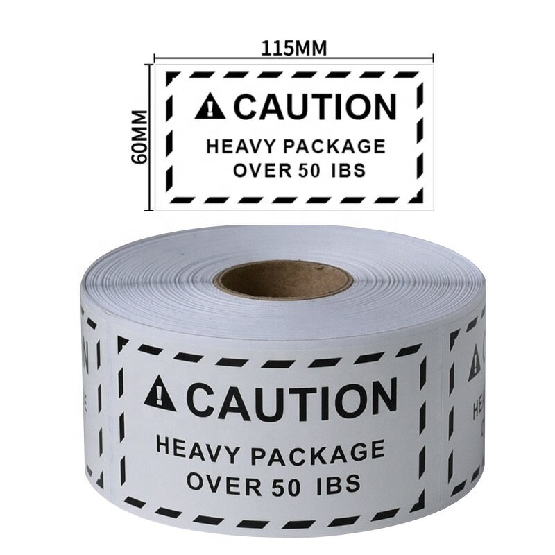 Heavy Warning Labels - Fluorescent Yellow Bold Letters Triangle Transport Caution