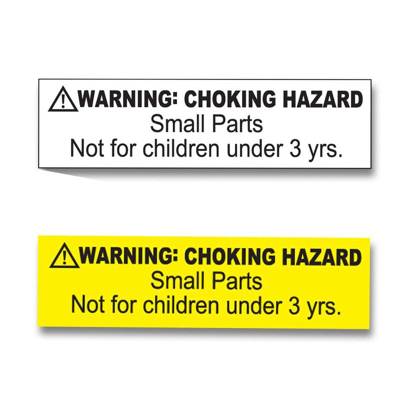 Choking Hazard Label - Self Adhesive Baby Caution Small Toy Safety Warning Sticker