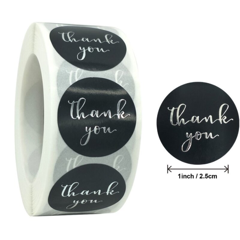 Thank You Stickers - Wholesale Custom Circle Round Cute Pink Small Business Label