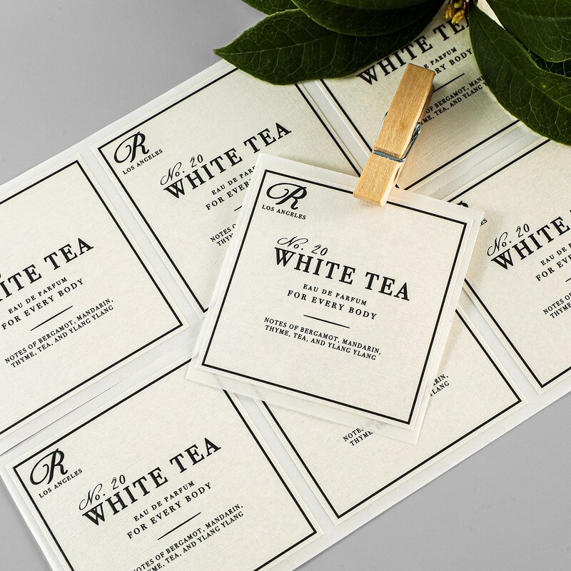 Custom Paper Labels - Die Cut Textured Linen Paper Printing Custom Sticker Sheet