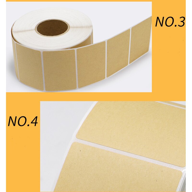 Kraft Thermal Label - Custom Size 100x70mm Roll Barcode Brown Colored Direct Sticker