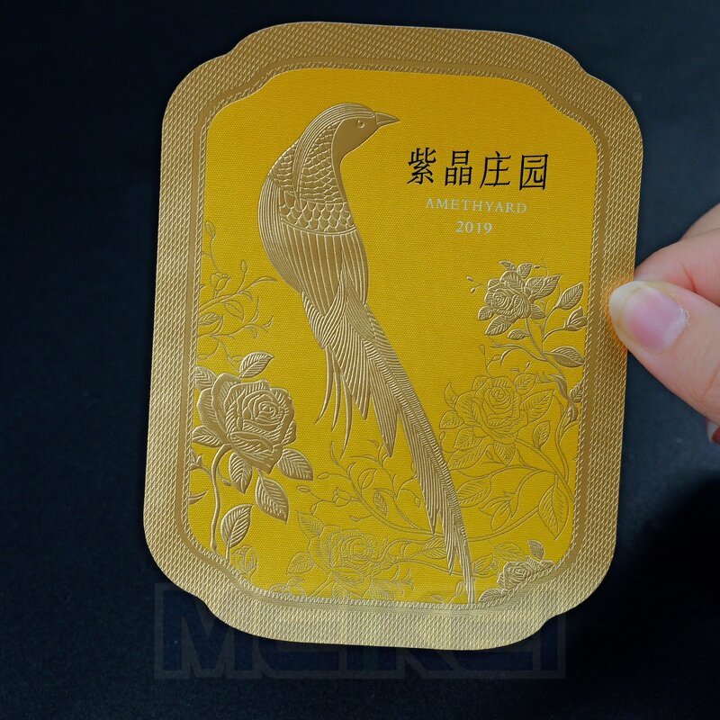 Liquor Labels Factory - High-end Multi Layer Embossed Gold Texture Paper Custom Logo