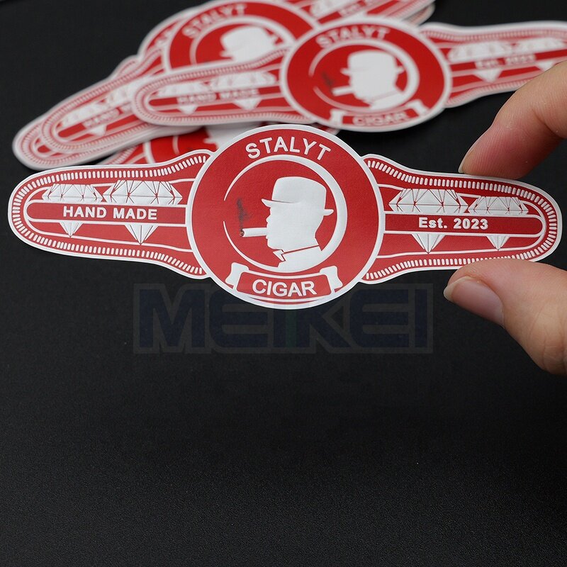 Silver Cigar Bands - Foil Art Paper 3D Embossed Custom Logo Cigar Band Label