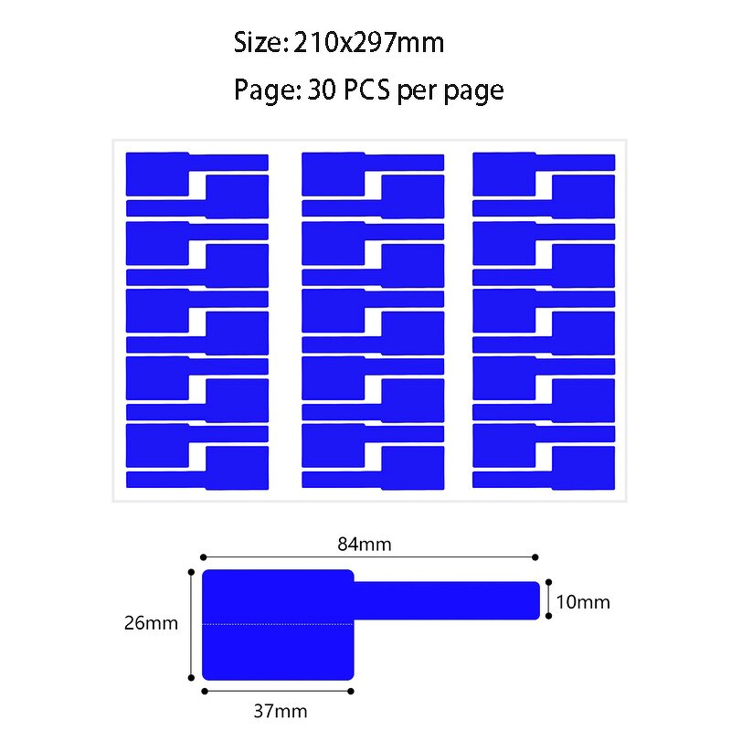 Cable Tags Labels - Waterproof A4 Wire Management Printable Cord Write on Stickers