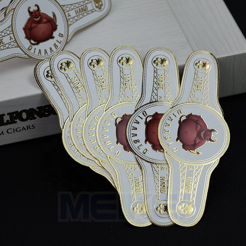 Red Cigar Labels - Hot Sale Paper Band Foil Embossed Custom Logo Cigar Band Sticker