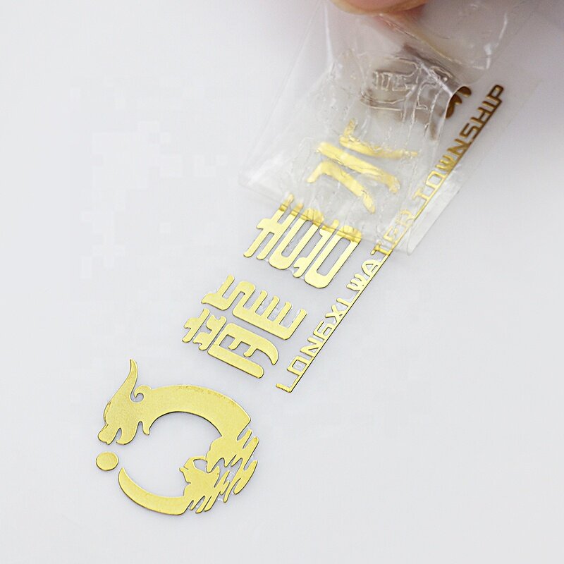 Red UV Transfer Stickers - Custom Logo Waterproof Glass Bottle Adhesive Label