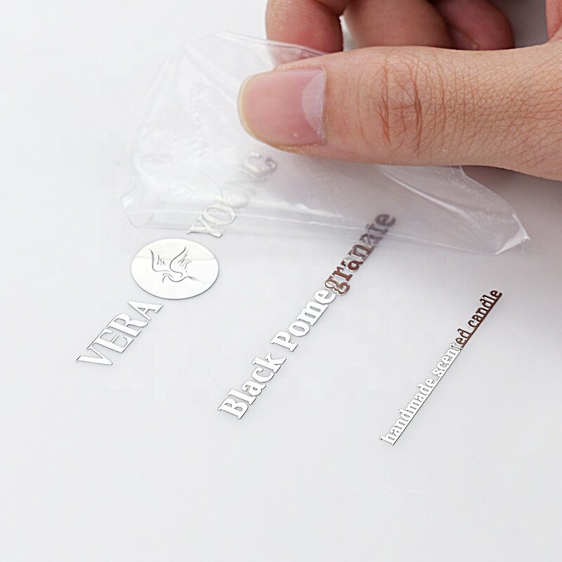 Gold Transfer Sticker - Gift Box Silver 3D Water Proof UV Transfer Packaging Label