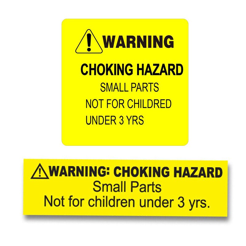 Choking Hazard Label - Self Adhesive Baby Caution Small Toy Safety Warning Sticker