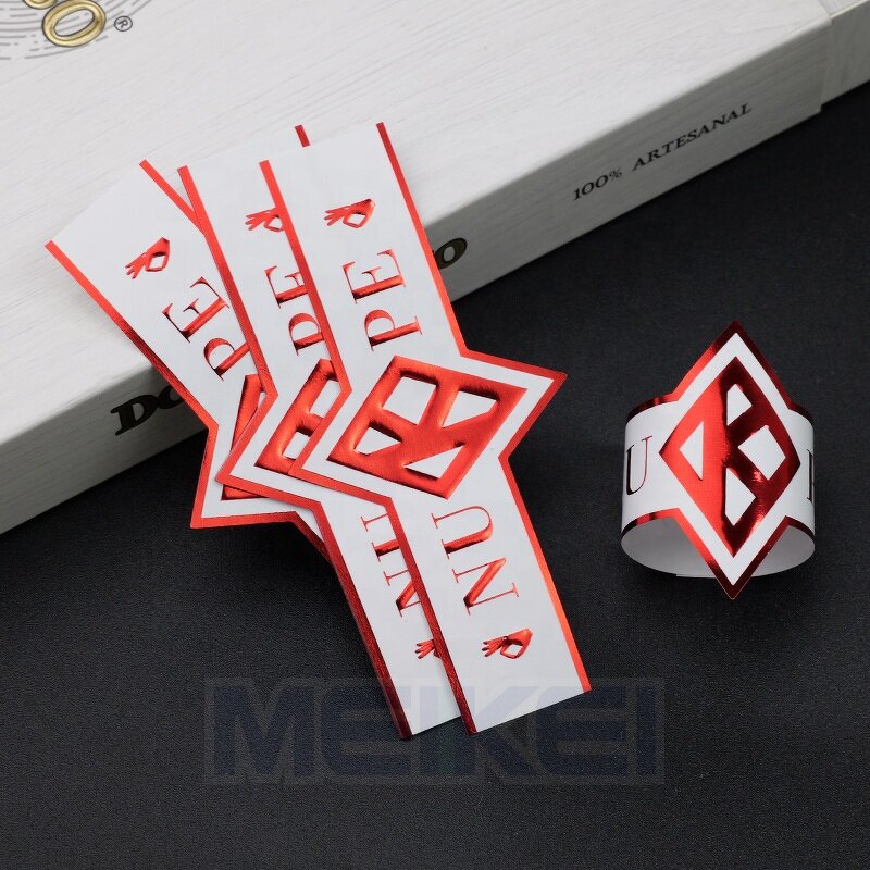 Red Cigar Band - Foil Embossed Logo 128grams Paper Golf Foil Hot Sale Cigar Label
