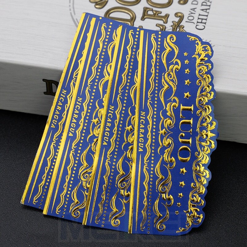 Silver Cigar Bands - Foil Art Paper 3D Embossed Custom Logo Cigar Band Label