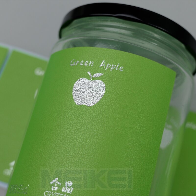 PU Leather Labels - Waterproof Gold Foil Adhesive Custom Logo for Jar Bottle Stickers