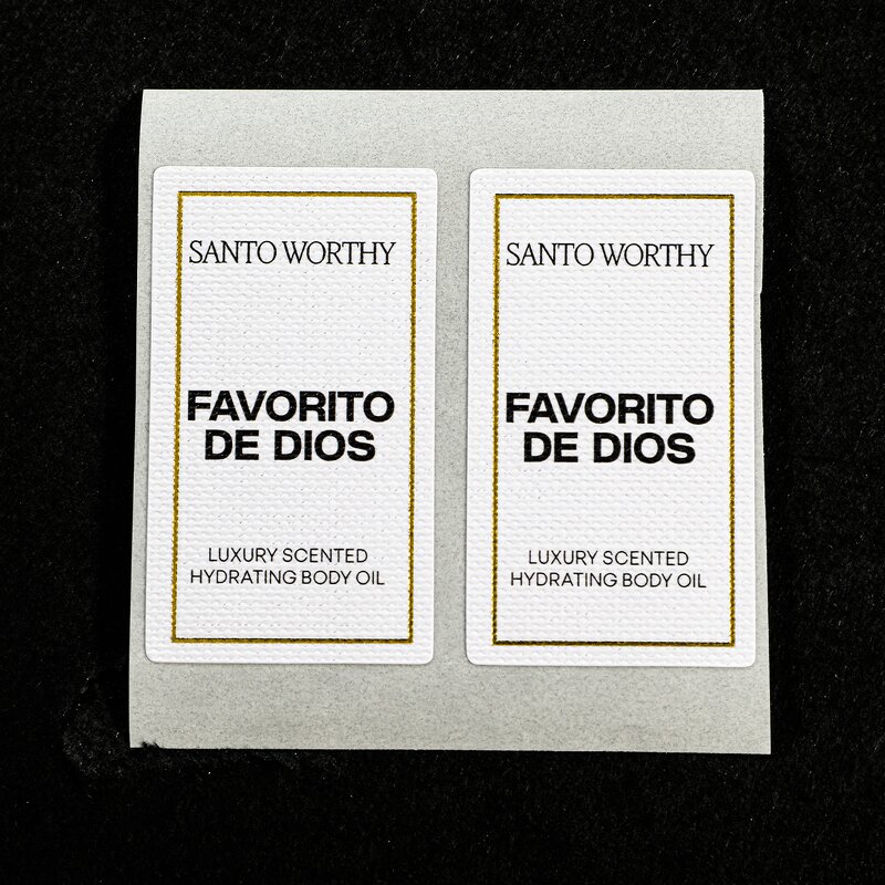 10Ml Perfume Sticker - Custom Logo Gold Foil Stamp Textured Art Paper Vinyl Label